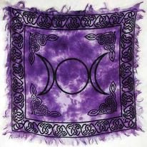 Spirit Earth Purple Triple Moon Altar Cloth 18x18inch