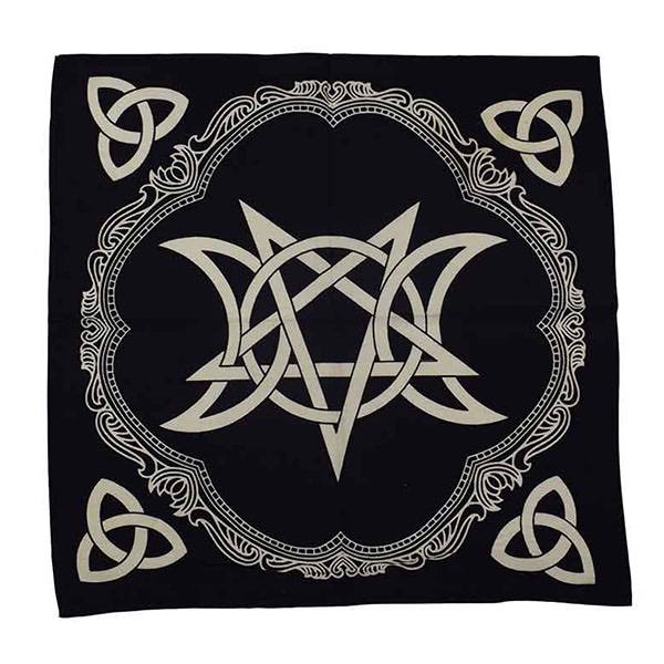 Spirit Earth Altar Cloth Pentagram B/W