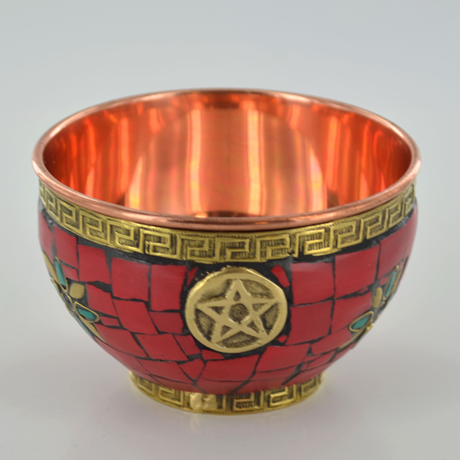 Spirit Earth Coloured Copper Bowl Pentagram