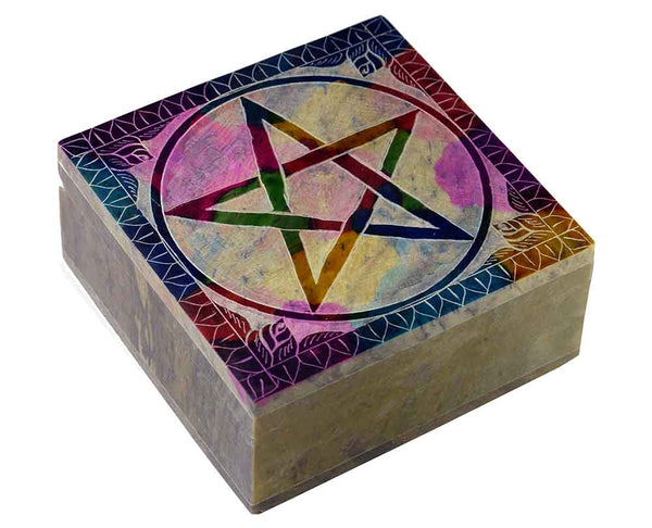 Soapstone Pentagram Box Spirit Earth