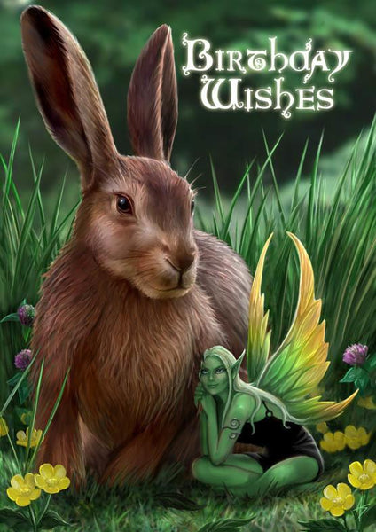 Spirit Earth Hare & Sprite Greeting Card