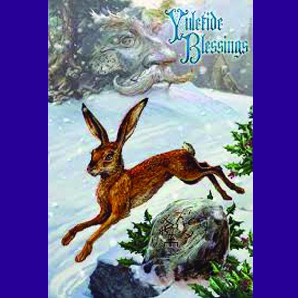 Spirit Earth Midwinter Rune Hare Greeting Card